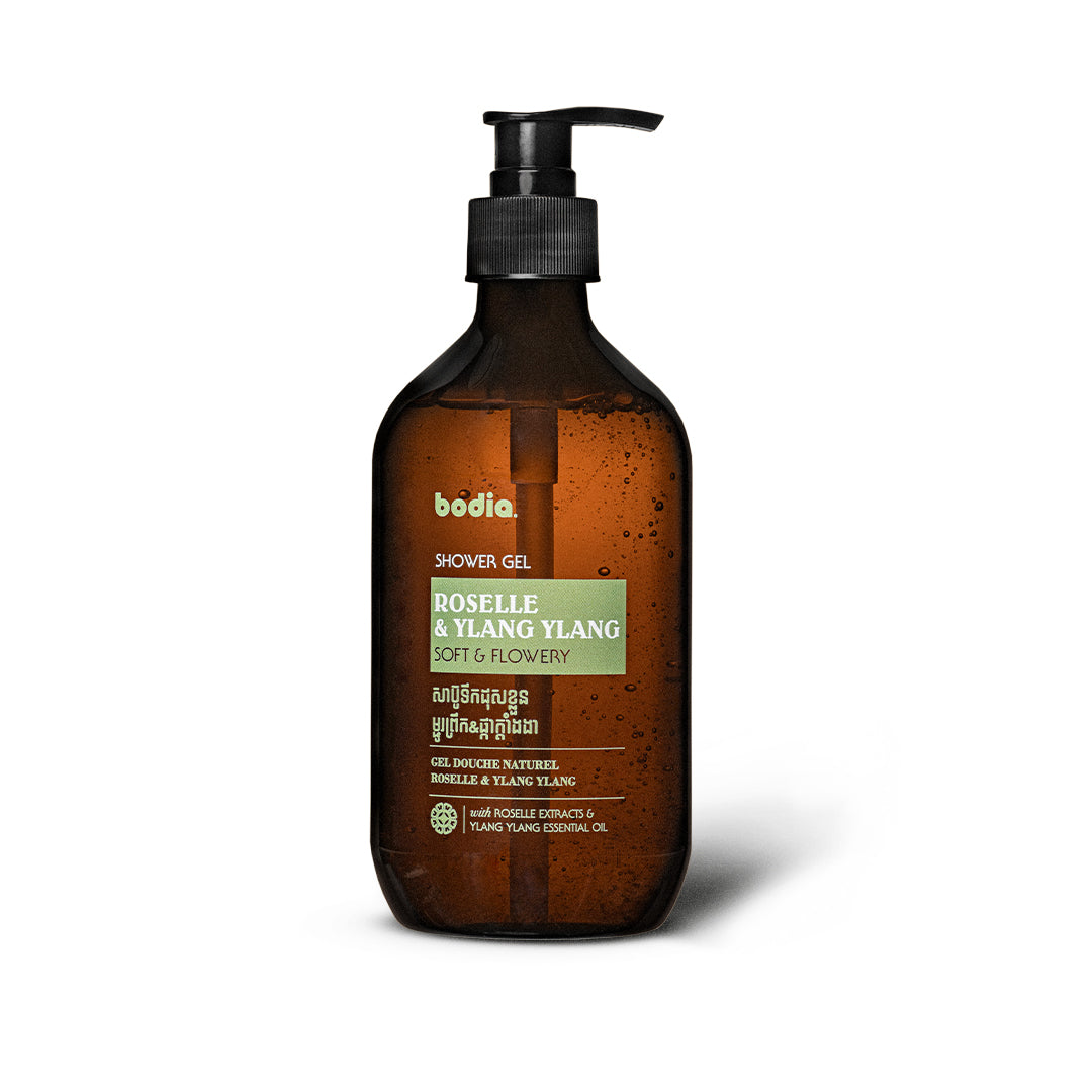 bodia. Natural Shower Gel ROSELLE & YLANG YLANG 500ML